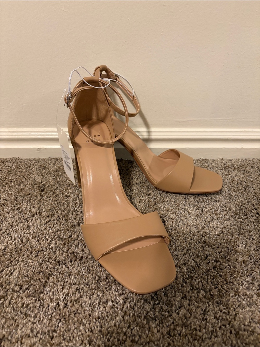 a new day Tan Ankle-Strap Block Heel Sandals